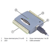 Digilent USB-1208LS Multifunction USB DAQ Device, 8 SE/4 Diff Input, 12 ...